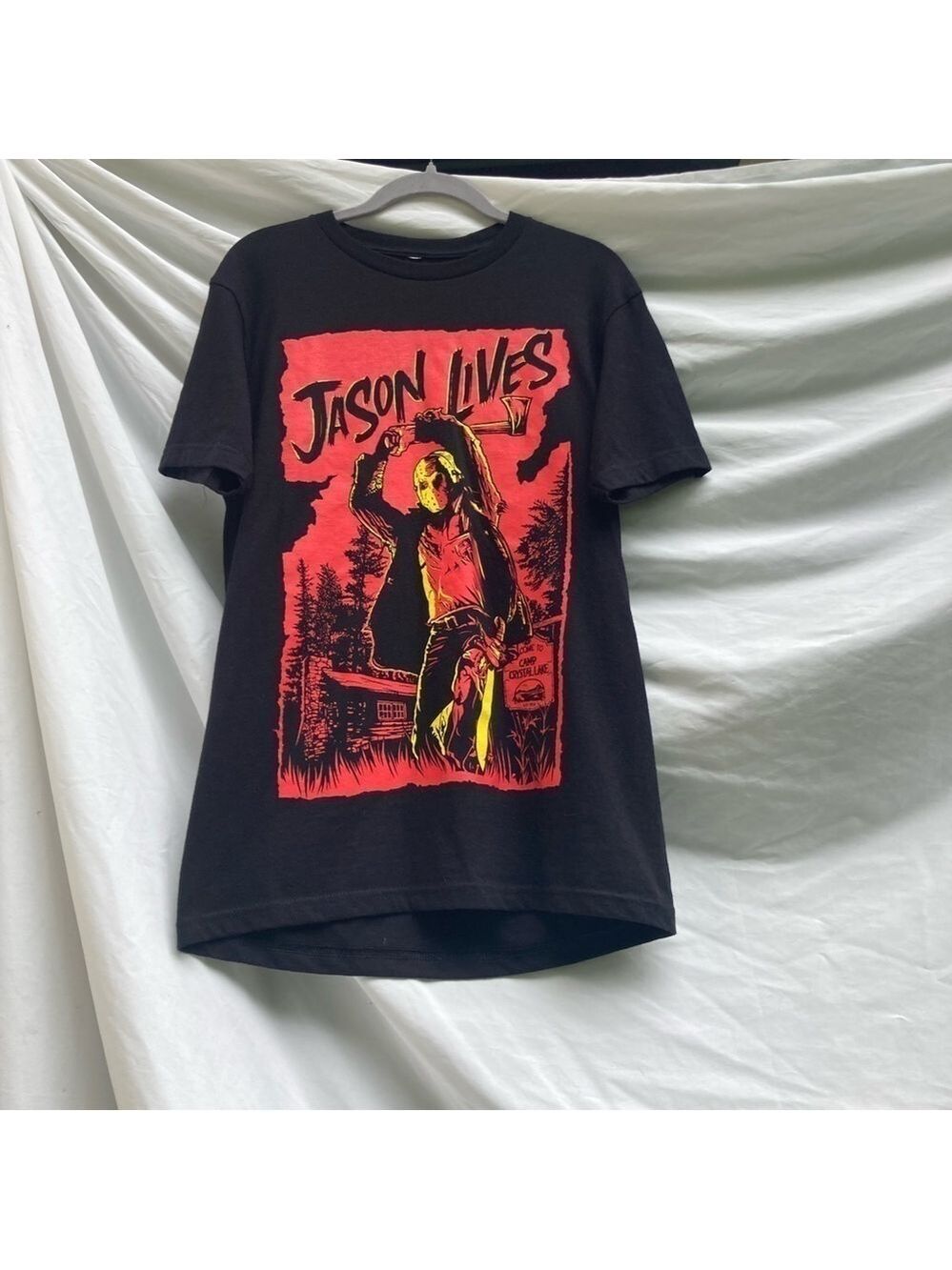 Friday the 13th black Jason Lives Tee, size small